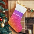 thumbnail image 5 of Custom Yellow Purple Glitter Christmas Stockings Christmas Presonalized Large Stocking Sock, Set of 1 Xmas Party Winter Decor Candy Bag Family Holiday Gift, 17.7 Inch, 5 of 7