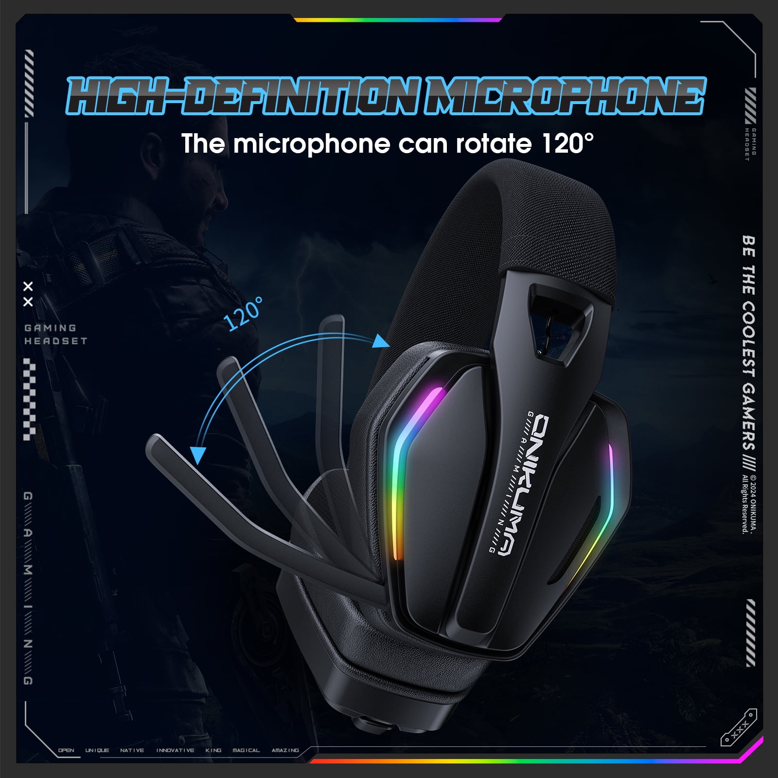 Siivton Wireless Bluetooth Gaming Headset with 2.4G Mode, 1000mAh Battery, 80H Playtime, with Mic for PS5/PS4/Switch/ PC/Phone