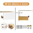 thumbnail image 4 of Toilet Roll Holder with Phone Shelf Stick on Brass Toilet Paper Holder for Bathroom Stainless Steel Two Installation of Self-Adhesive and Wall Mounted, 4 of 4