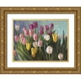 thumbnail image 1 of Strube, Ling 32x25 Gold Ornate Wood Framed with Double Matting Museum Art Print Titled - Tulips III, 1 of 4