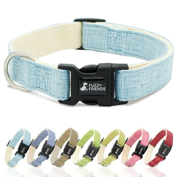Fuzzy Friends Collier pour Chien en Chanvre Bleu Hypoallergénique Idéal pour Peau Sensible Ou Allergies Sans Colorants Ni Produits Chimiques Agressifs 5 Tailles: Très Petit Petit Moyen Grand Ou Très Grand Races