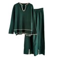 thumbnail image 2 of Sentmoon Tenues d'Automne pour Femmes 2025 Hauts à Manches Longues pour Femmes et Pantalons Athlétiques pour Femmes Chandails en Molleton Graphiques Surdimensionnés pour Femmes Col Rond Ample Tricoté Vêtements de Détente d'Hiver pour Femmes, 2 of 4