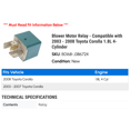 thumbnail image 2 of Blower Motor Relay - Compatible with 2003 - 2008 Toyota Corolla 1.8L 4-Cylinder 2004 2005 2006 2007, 2 of 2
