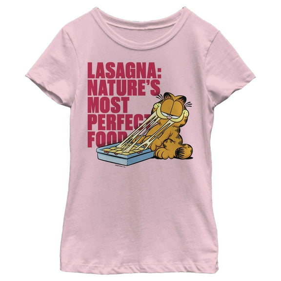 Girl's Garfield Lasagna Most Perfect Food  Graphic T-Shirt