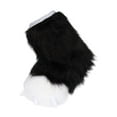 thumbnail image 3 of Fuzzy Paw Cosplay Soft Funny House Shoes Christmas Plush Beast Foot black and white, 3 of 10