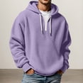 thumbnail image 2 of Bainana Men'S Half Zip Hoodie Long Sleeve Classic Hoody Solid Color Hooded Tops Casual Wear Fall Outfit Size M, 2 of 4