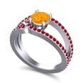 thumbnail image 2 of 2.50 Carat Round Cut Citrine & Red Ruby Gemstone New Wedding Ring for Women Solid 18K White Gold Size 10.5 by Diamond-Capitals, 2 of 8