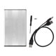 thumbnail image 1 of HDD enclosure 2.5-inch 2TB capacity 480Mbps transfer speed aluminum alloy with USB2.0 transfer for Windows Vista Silver, 1 of 5