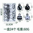 thumbnail image 4 of Dmlowu 24pcs Christmas Ornaments Set - Shatterproof Christmas Tree Ball Ornaments, 1.18" Christmas Ball Hanging Ornaments for Xmas Tree, Home, Party, Holiday Christmas Decorations, Black & White, 4 of 6