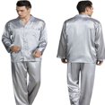 thumbnail image 5 of CNKOO Men‘s Soft Silk Surface Pajamas Set Casual Home Service Two-Piece Set, 5 of 5