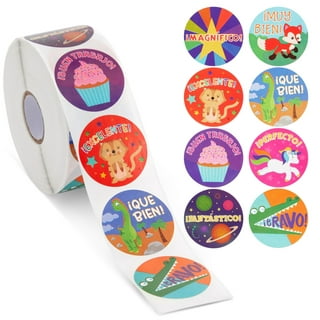Motivational Stickers for Kids, Round Reward Stickers, Cartoon