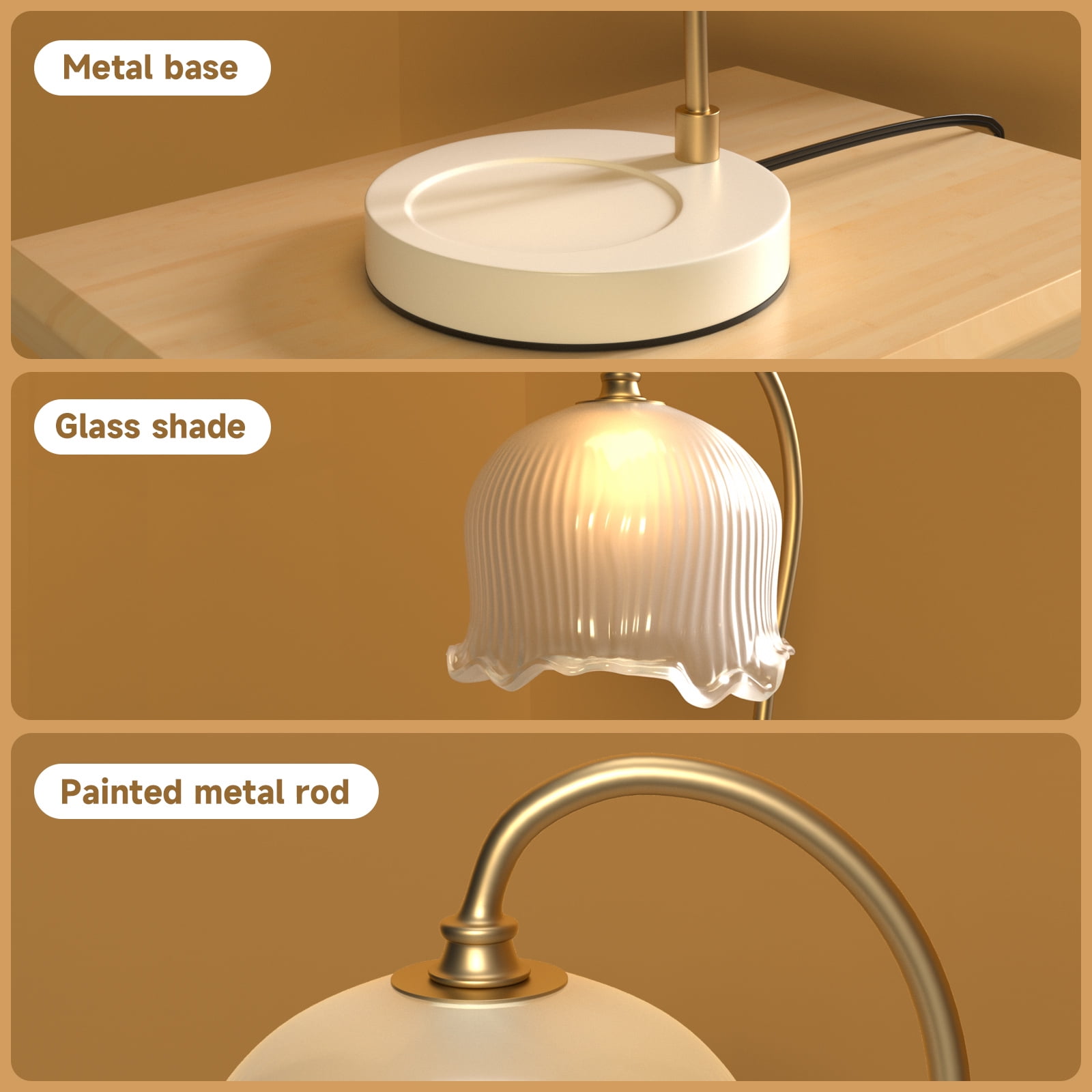 TOPTENG Candle Warmer Lamp, Dimmable Lantern with Timer, Wax Melt for Scented Candles, Compatible with Small & Large Jar, with 2 Light Bulbs Flower