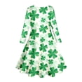 thumbnail image 5 of Toimothcn Robes pour Filles Manches Longues Décontractées Jour de la Saint-Patrick Trèfle à Quatre Feuilles Imprimé Robe Douce Respirante Ample Été Princesse Robes Adorables pour Usage Quotidien, 5 of 5