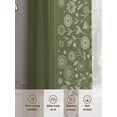 thumbnail image 5 of Japanese Sheer Curtains 63 Inch Length 2 Panels Set, Green Rustic Retro Pastoral Floral Leaves Voile Window Treatment Rod Pocket Curtains Sheers Drapes for Bedroom/Living Room/Kitchen 52x"63"x2, 5 of 7