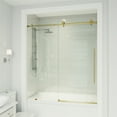thumbnail image 2 of VIGO Elan E-Class 56 to 60 in. W x 66 in. H Sliding Frameless Tub Door in Matte Gold with 3/8 in. (10mm) Clear Glass, 2 of 13