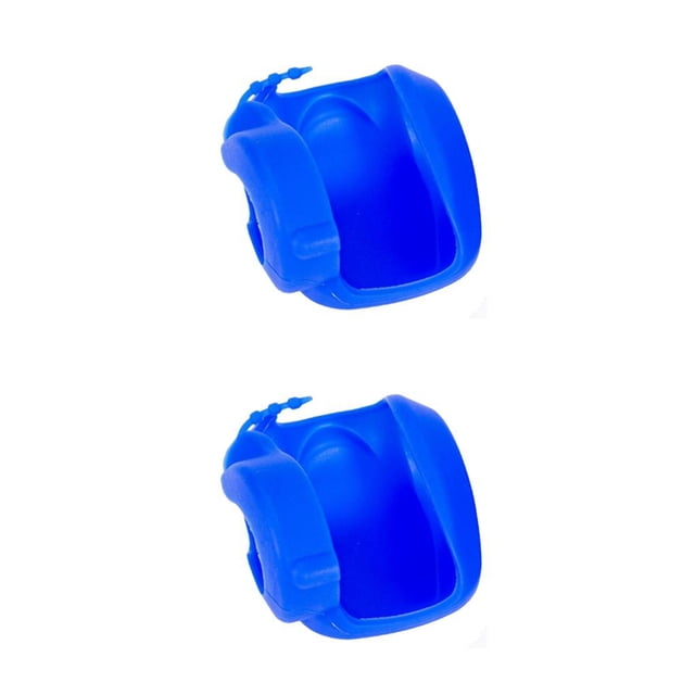 Eigraketly Cubierta de rueda de caña de pescar, cubiertas protectoras, caja de carrete de silicona de Color sólido, accesorio para aparejos, componentes Azul Lado izquierdo 2piezas Eigraketly CBP499268