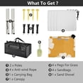 thumbnail image 5 of Portable Beach Tent Sun Shelter With Ground Pegs Water And Wind Resistant Sun Shade Canopy Angle Adjustable White Flowers with Gray Accents, 5 of 7