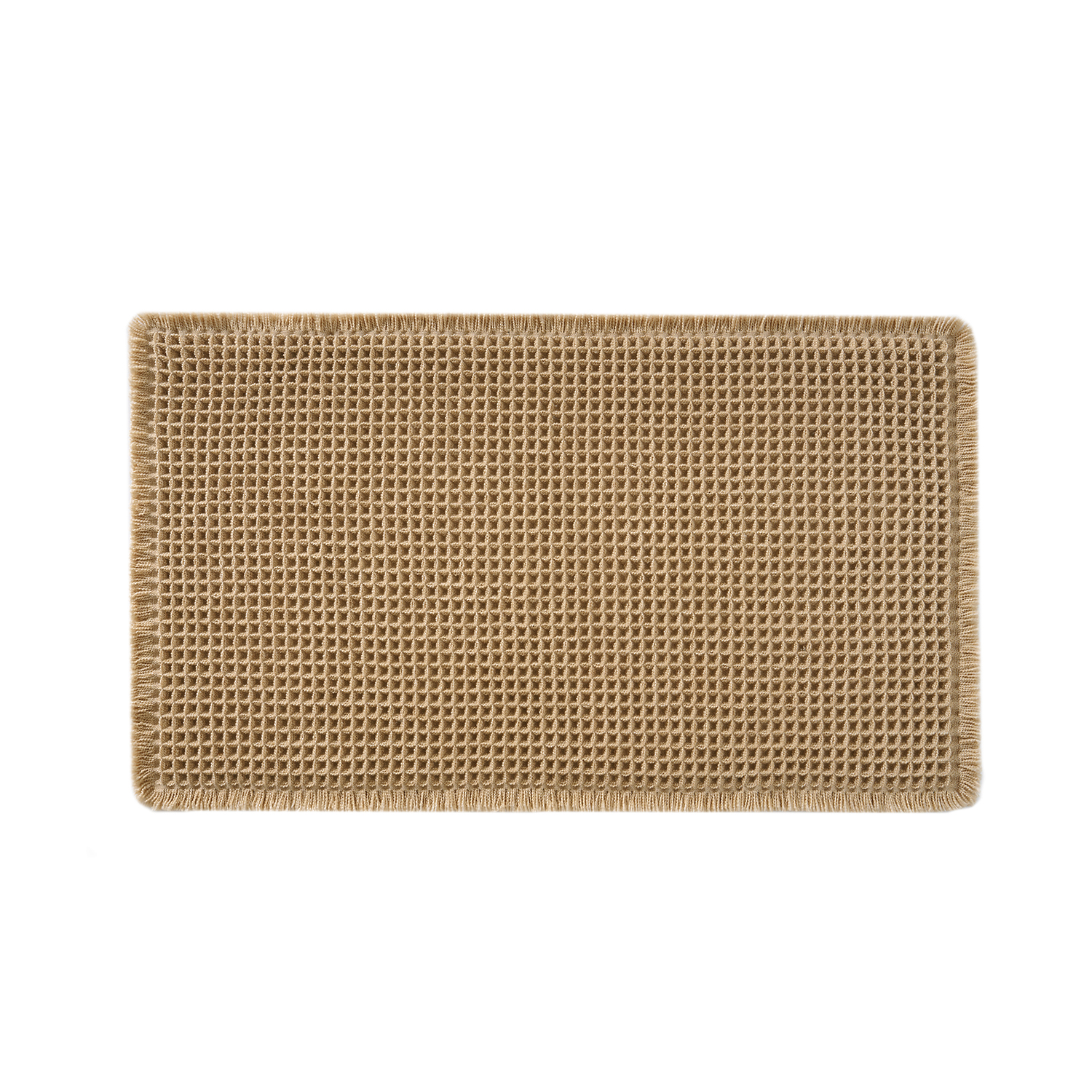VUNATE Waffle Bathroom Rug with Tassels, Boho Brown 17 x 24 Inch photo 7