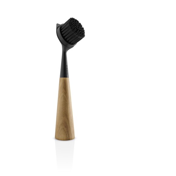 EVA SOLO | Dish Brush Oak Nylon Black | Effortless Washing-Up Brush for Stubborn Debris | Easy to Clean & Store | Removeable Brush Head | Black