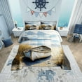 thumbnail image 2 of Erosebridal Oil Painting Beach Comforter Sets Twin Size, Vintage Boat Comforters & Duvets, Seaside Lodge Cabin Decor, Reversible 2pcs, 2 of 8