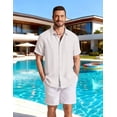 thumbnail image 5 of COOFANDY Mens Short Sleeve Shirts Button Down Casual Shirts Beach Summer Vacation Weddind Shirts with Pocket, 5 of 6