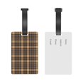 thumbnail image 5 of Kdxio khaki coffee plaid Luggage Tags Privacy Cover ID Label Suitcase Tags Identifiers For School Bags,Suitcases, 5 of 7