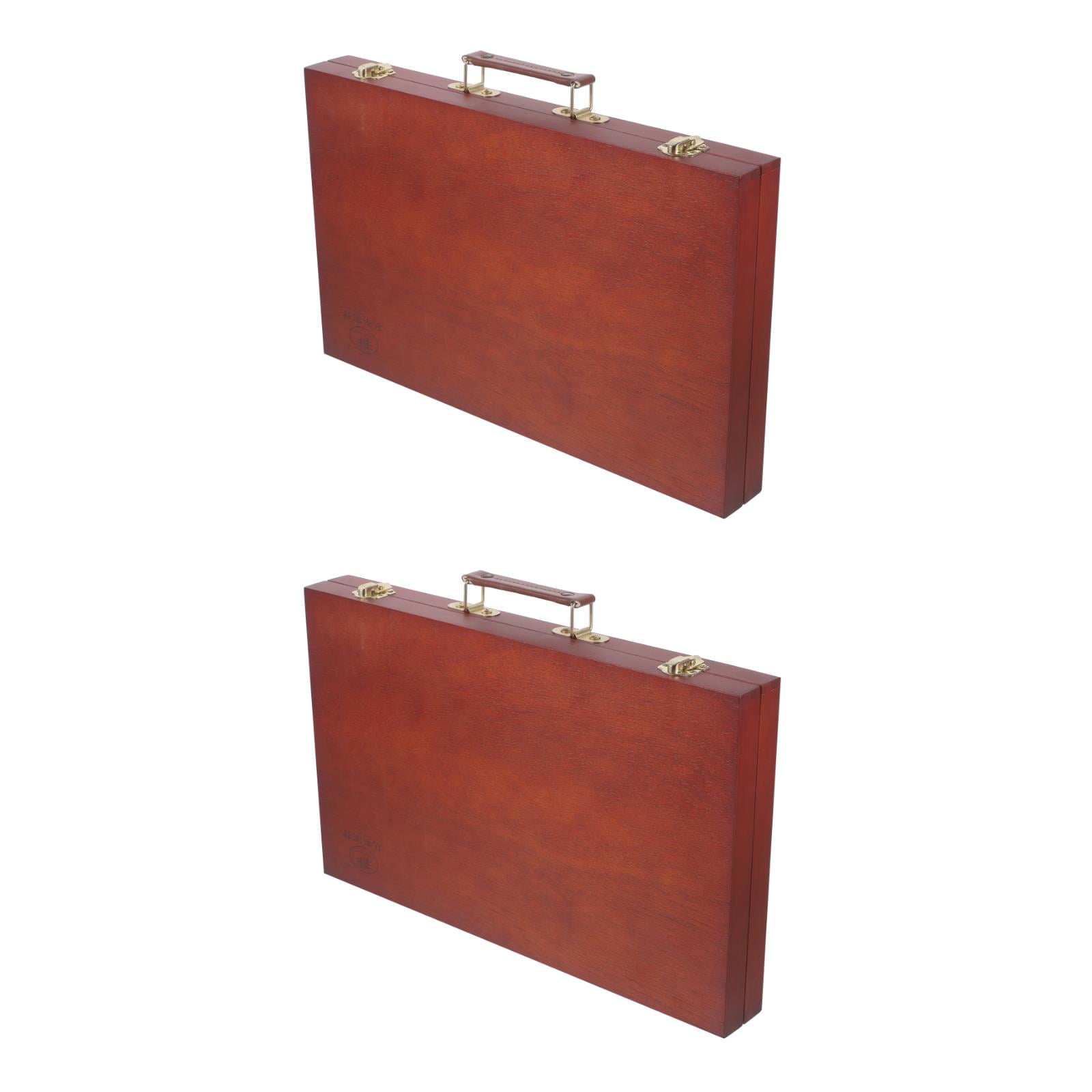 HOMEMAXS 2pcs Portable Painting Box Wooden Unfinished Wood Box with LidWood Table Artist Box for Artist Painting Jewelry Organizer