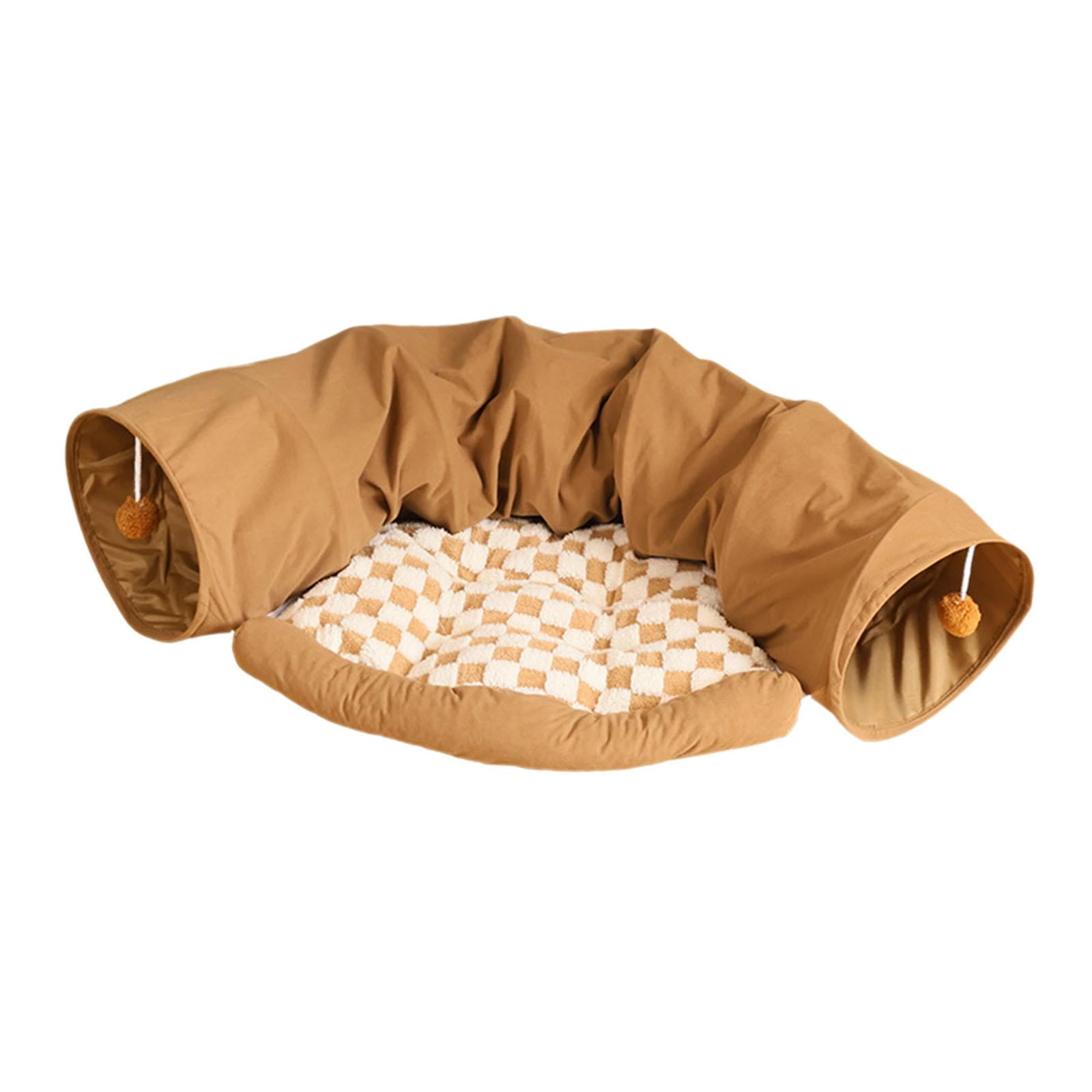 FITYLE Cat Tunnel Bed Cat Tunnel Tube Toy Interactive Cat Toy Cushion Nest Mat Dog Bed Play Tunnel Kitten for Kitty Cats Dogs Kitten