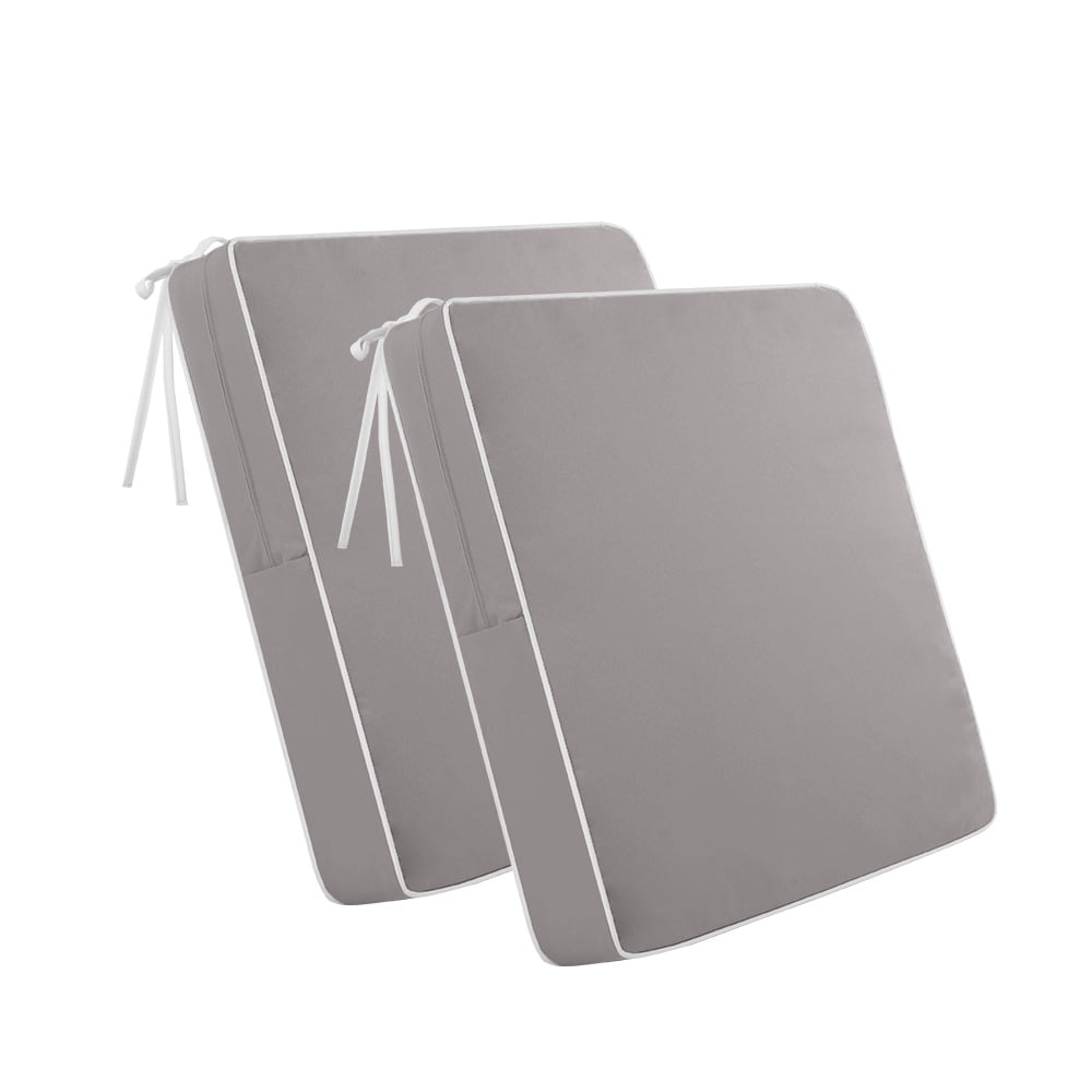 ROFIELTY 2-Pack Outdoor Chair Cushions 19x19, Waterproof & UV Resistant Patio Seat Pads with Removable Washable Cover, 3 Inch Thick All-Weather Cushions for Wicker Furniture, Gray