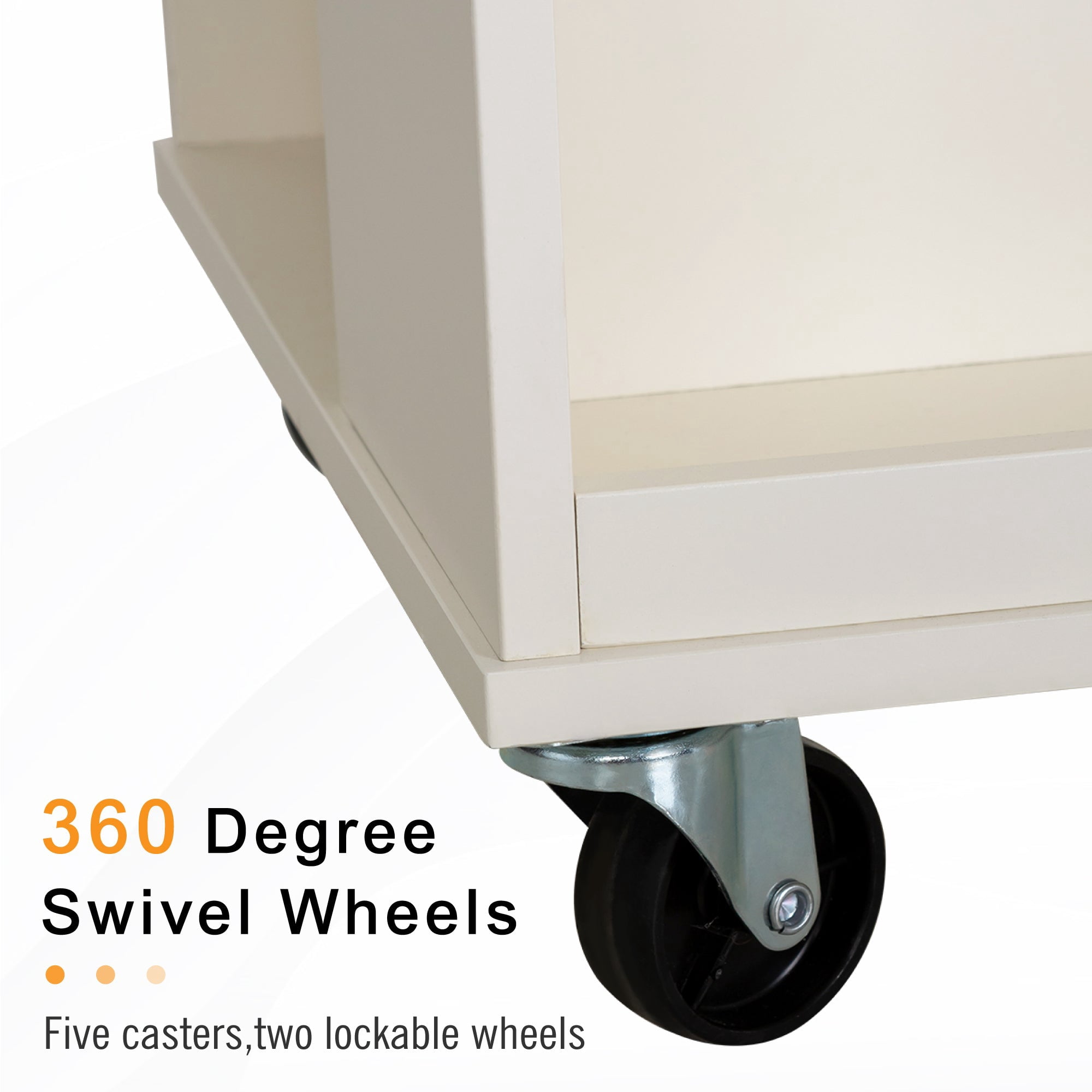 Sophia&William Kitchen Island Kitchen Cart on Wheels with Storage Drawer and Cabient-White
