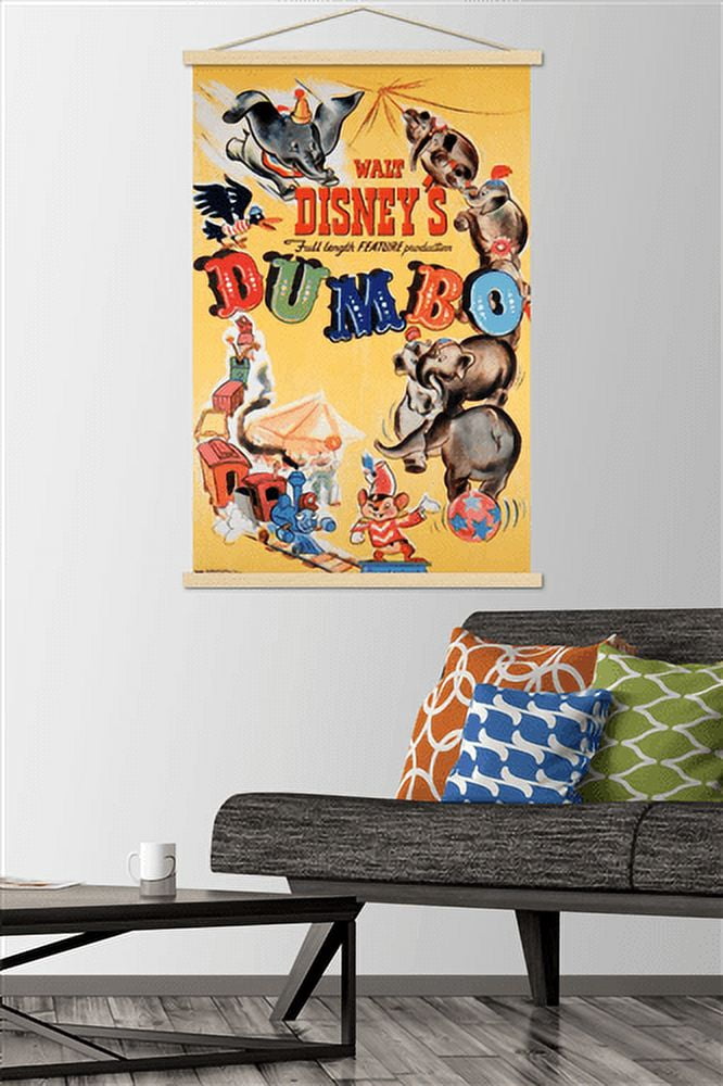 Disney Dumbo - Classic One Sheet Wall Poster with Wooden Magnetic Frame, 22.375" x 34"