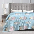 thumbnail image 4 of DouZhe Ultra-Soft Micro Fleece Lightweight Flannel Bed Blanket, Cute Pink Cartoon Cows Print Cozy Warm Throw Blankets, 80"x60", 4 of 7