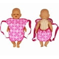 thumbnail image 3 of Amerteer Baby Doll Carrier Backpack Doll Accessories, Sweet Handmade Backpack Front and Back Sling with Straps - Fits 15 To 18 Inch Dolls, 3 of 7