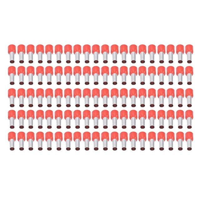 Terminal de tubo aislado 100PCS Terminal de tubo redondo aislado Conector de crimpado de cobre para cable eléctrico 8AWG E10-12