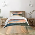 thumbnail image 3 of Ambesonne Lake Quilted Bedspread Set 2 Pcs, Sunset at Lake Tahoe USA, Twin Size, Salmon Green Ivory, 3 of 6
