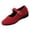 Red, variant on Women's Mary Jane Flats with Strap,Round Toe Mesh Fabric Ballet Flat Shoes Shallow Toe Elegant Solid Color Casual Shoes