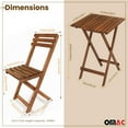 thumbnail image 3 of 3Pcs Folding Wooden Bistro Set Dining Indoor Outdoor Furniture BBQ Picnic Party, 3 of 10
