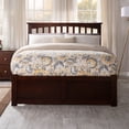 thumbnail image 3 of Mission Wood King Platform Bed with Footboard and Twin XL Trundle in Walnut, 3 of 21