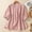 Pink, variant on Green Womens Summer Tops Short Sleeve Cute Cotton Linen Button Down Shirts V Neck Loose Fit Casual Tops