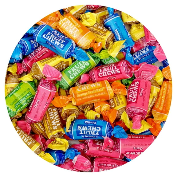 Tootsie Roll Fruit Chews, 2lb Bulk Bag (Approx. 140 Pieces), Taffy Candy, Assorted Fruit Individually Wrapped Candy