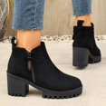 thumbnail image 5 of Taqqpue Women's Ankle Boots Plus Size Round Toe Side Zipper Chunky Heel Comfortable Booties for Women Size 5.5-11 Fashion Dress Shoes Fall Winter Footwear Casual Walking Daily Wear, 5 of 10