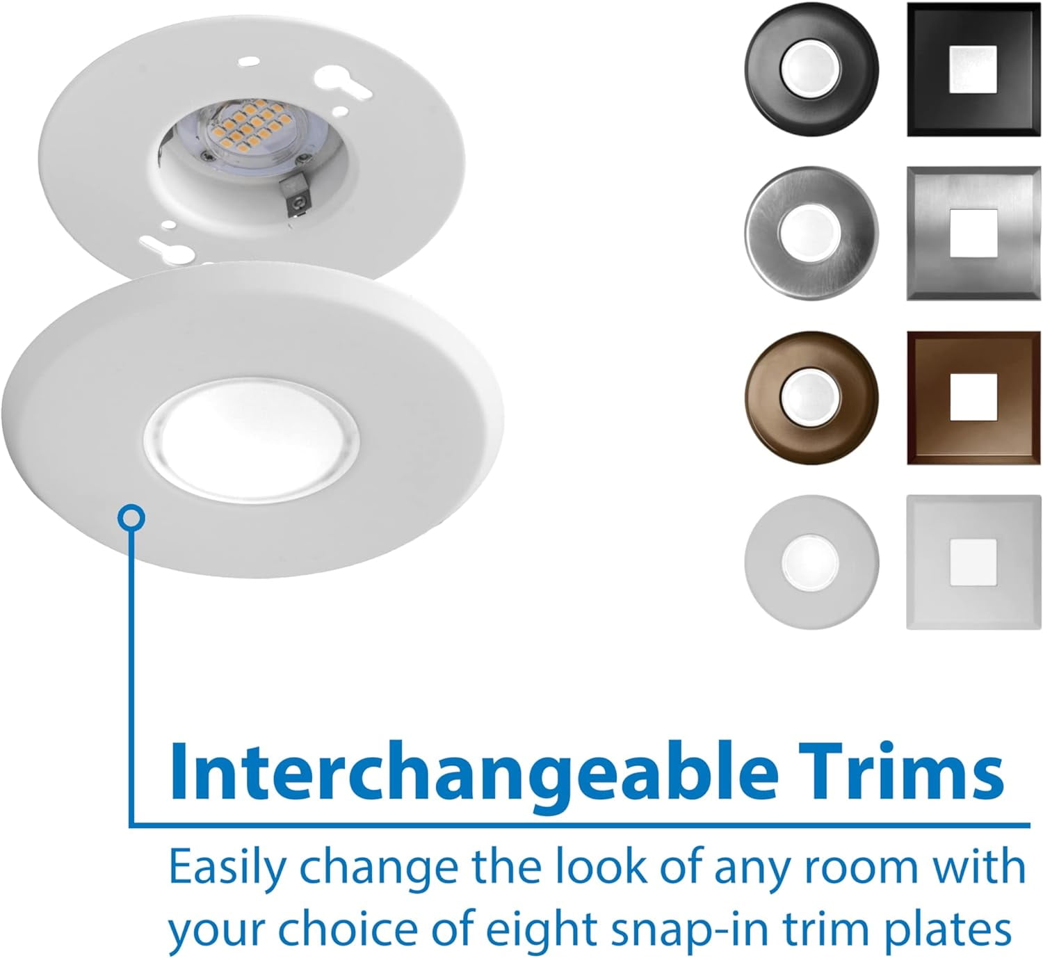 NICOR Lighting DLF301203KWH SureFit(v3) LED Flush Mount Ceiling Light, 3000K with Round White Trim