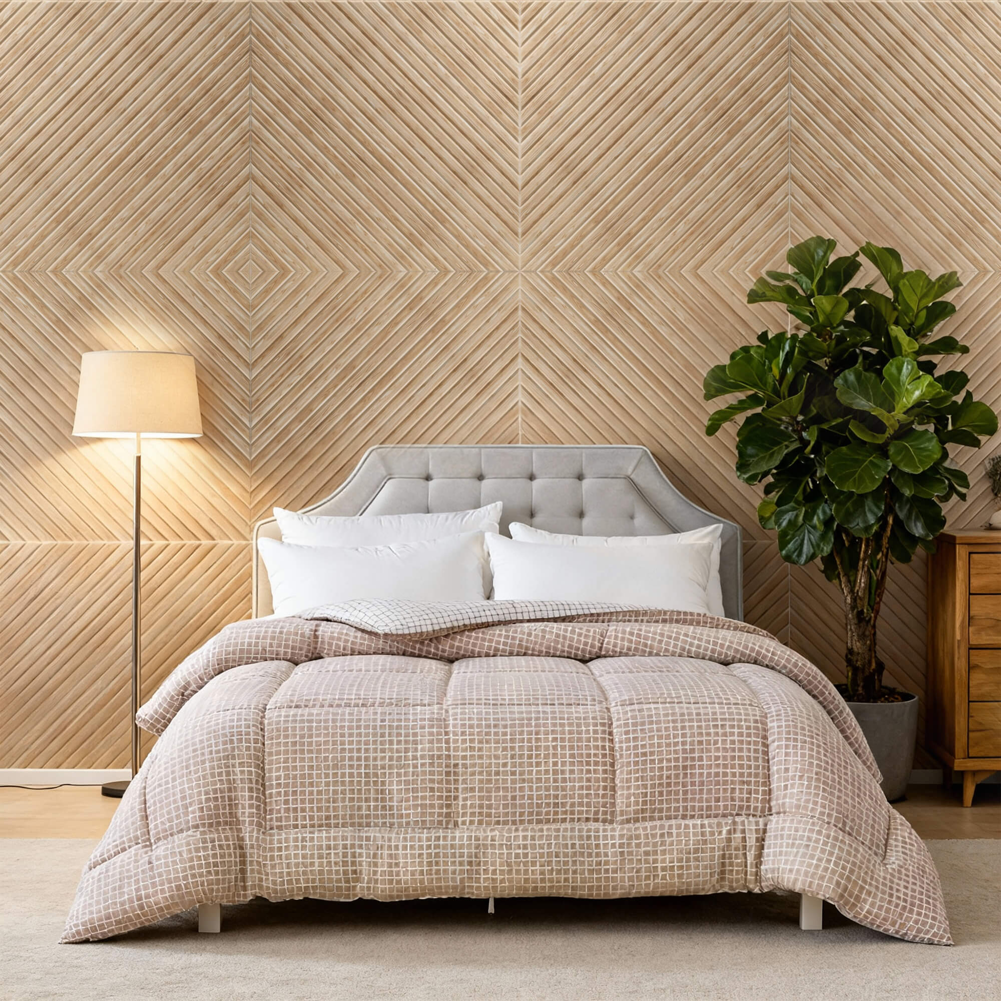 8 Pack 23.6''x23.6'' Acoustic Wall Panels, Art Soundproof Panels, Wood Texture Noise Reduction Panels, Self-Adhesive Decorative Acoustic Panels for Wall and Ceiling, Home Studio, Bedroom, Office