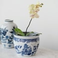 thumbnail image 2 of Creative Co-Op Hand-Painted Stoneware Planter, Blue and White, 2 of 5