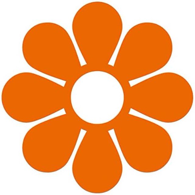 Daisy Garden Flower Decoration Vinyl Decal Sticker (DY-02) (Orange, 4 inches x 4 inches)