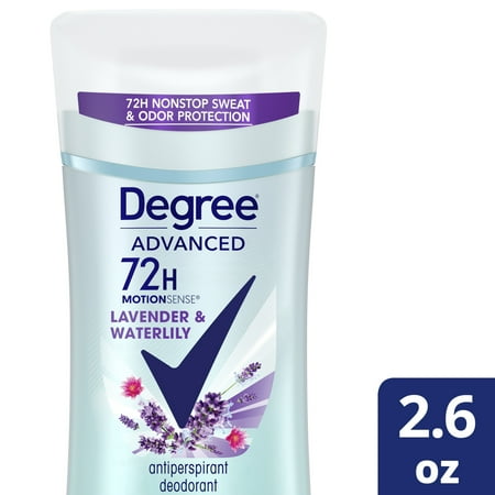 Degree Advanced Antiperspirant Deodorant 72-Hour Sweat & Odor Protection Lavender & Waterlily Antiperspirant for Women with MotionSense Technology 2.6 oz