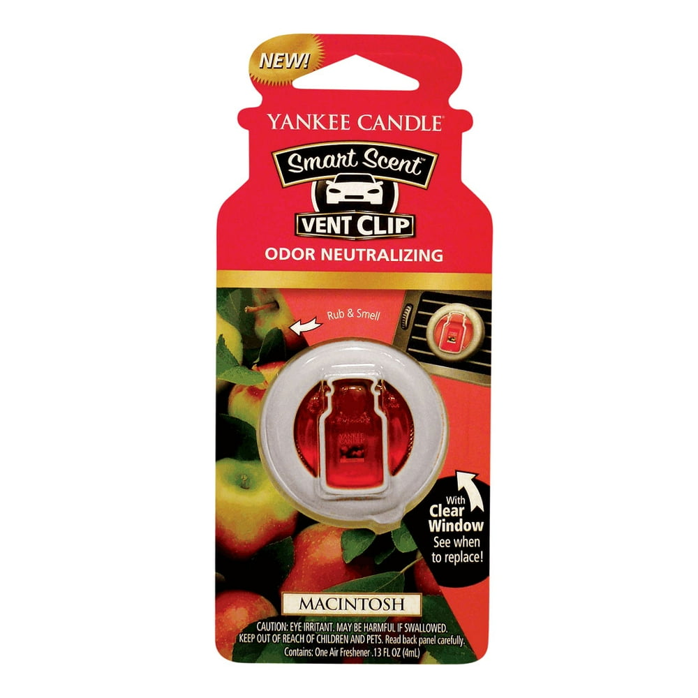 Yankee Candle Smart Scent Vent Clip Car & Home Air Freshener, Macintosh