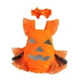 thumbnail image 4 of Disfraz de Halloween para niña con mono de calabaza con corbata para fiesta temática de niños y niñas Altura 80cm, 4 of 9