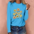 thumbnail image 2 of Pompotops T-shirt Décontracté Imprimé pour Femmes Col Rond Manches Longues Blouse, 2 of 7