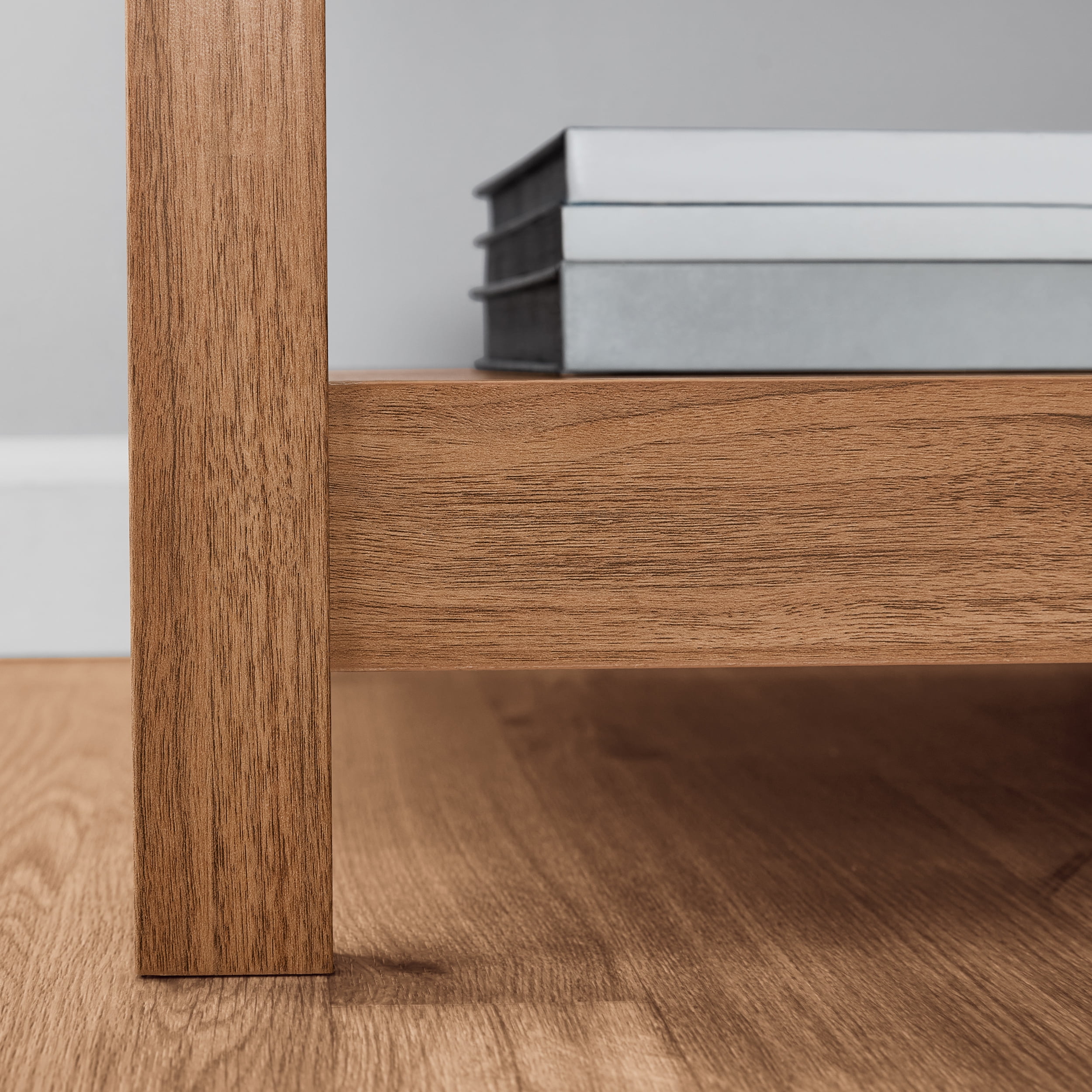 Mainstays Hillside Nightstand with Drawer, Walnut Finish